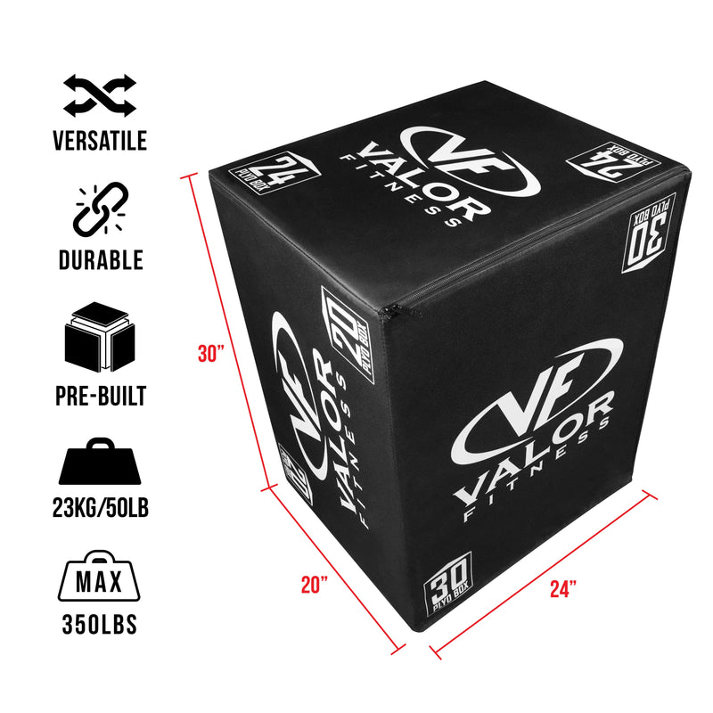 Load image into Gallery viewer, Valor Fitness - 3 in 1 Soft Padded 20" x 24" x 30" Plyo Box