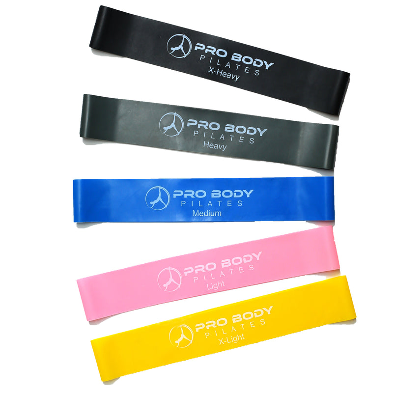 Load image into Gallery viewer, ProBody Pilates - Premium Set of 5 Exercise Bands to Complement Pilates, Yoga, Physical Therapy and Strength Training