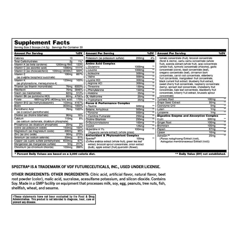 Load image into Gallery viewer, Animal Pak Powder Cherry Bomb supplement facts