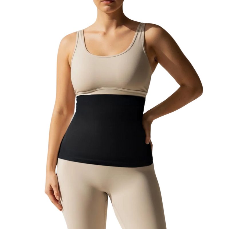 Load image into Gallery viewer, Person wearing a beige tank top and black waist trainer against a neutral background