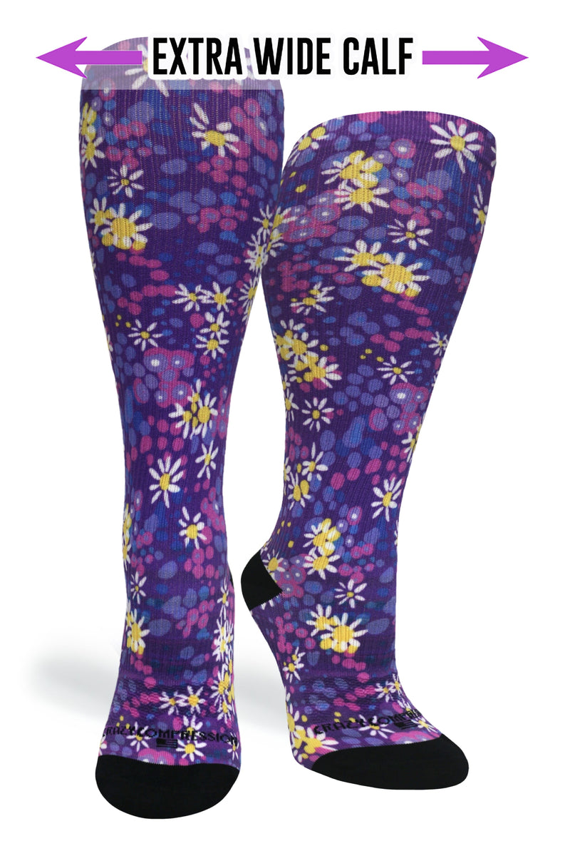 Load image into Gallery viewer, Crazy Compression - Purple Petals - (Standard & Extra Wide)