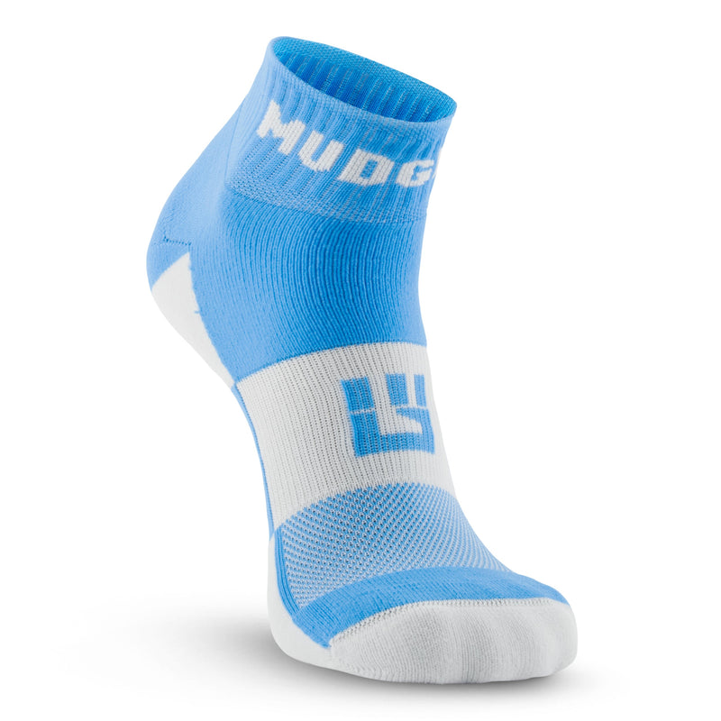 Load image into Gallery viewer, MudGear - Quarter Crew Trail Socks (Neon Blue, 2-Pair Pack)