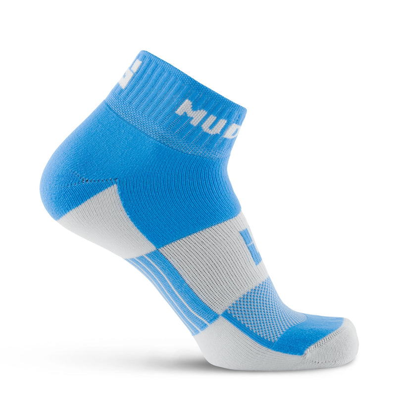 Load image into Gallery viewer, MudGear - Quarter Crew Trail Socks (Neon Blue, 2-Pair Pack)