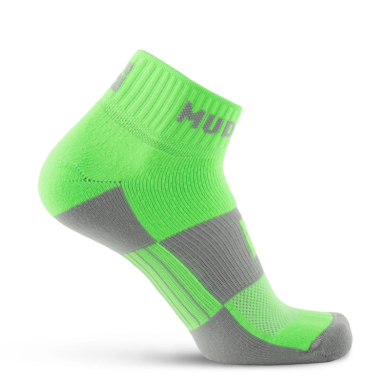 Load image into Gallery viewer, MudGear - Quarter Crew Trail Socks (Neon Green, 2-Pair Pack)