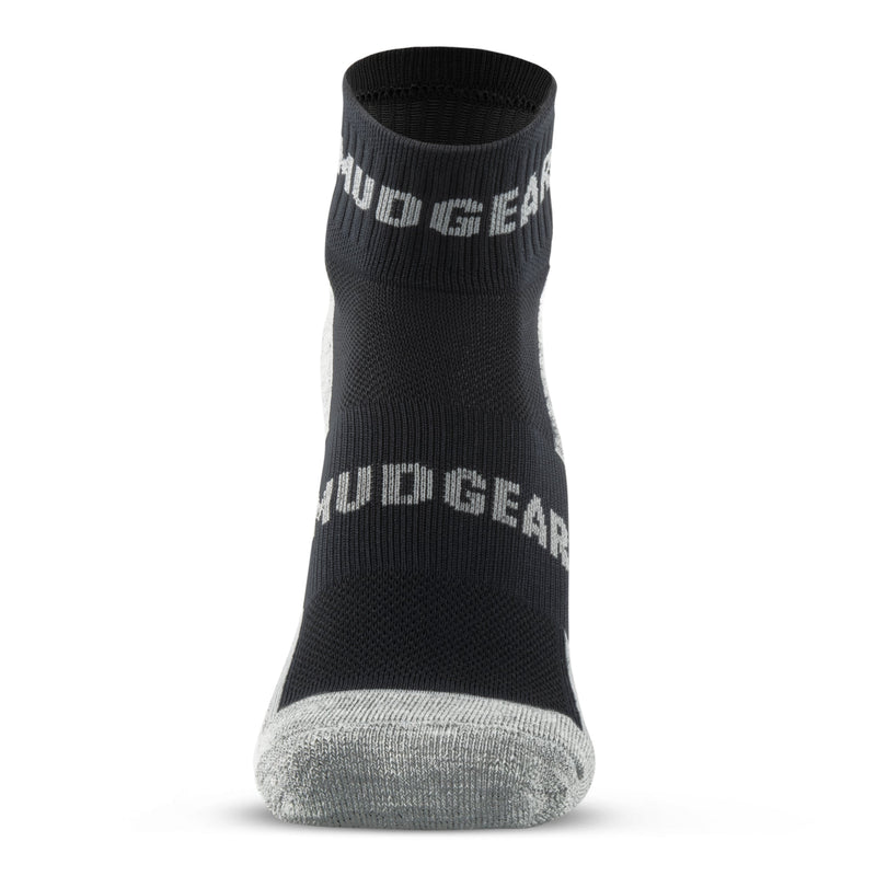 Load image into Gallery viewer, MudGear - Quarter Crew Merino Wool Socks (Black/Gray, 1 Pair)
