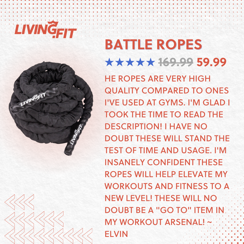 Load image into Gallery viewer, Living.Fit - Battle Ropes - Canvas Covered - 1.5 Inch Diameter