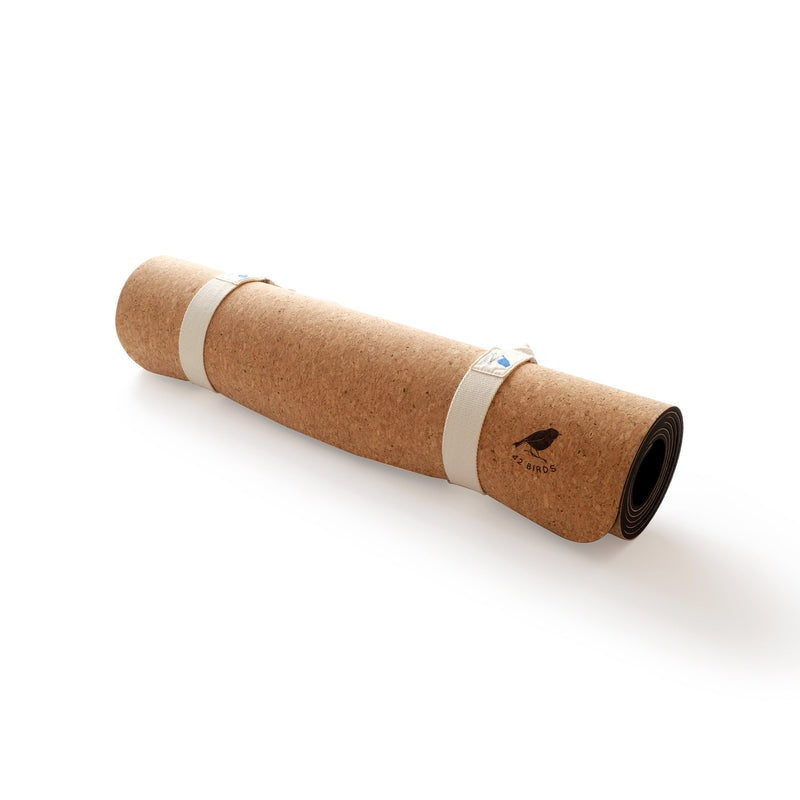 Load image into Gallery viewer, 42 Birds - Extra long cork lightweight yoga mat "The Robin"