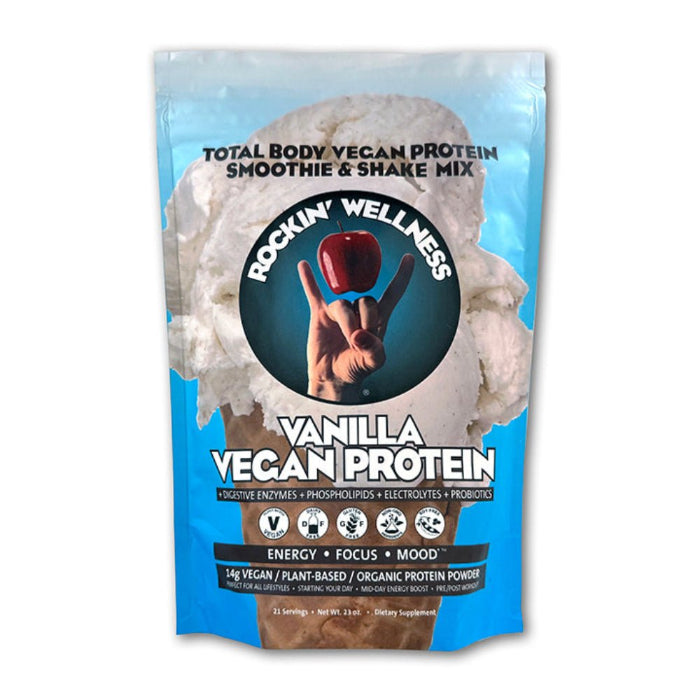 Load image into Gallery viewer, Rockin' Wellness - Rockin Wellness Vegan Vanilla Protein Powder - Plant-Based Nutrition with Probiotics & Enzymes