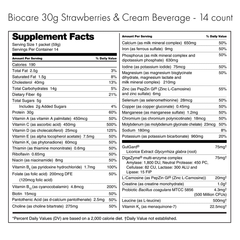 Load image into Gallery viewer, Biocare - 30G Protein Strawberries & Cream (14-Servings)