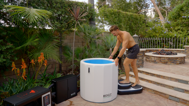 Load image into Gallery viewer, RevX Wellness - RevX Inflatable Barrel with Inflatable Steps