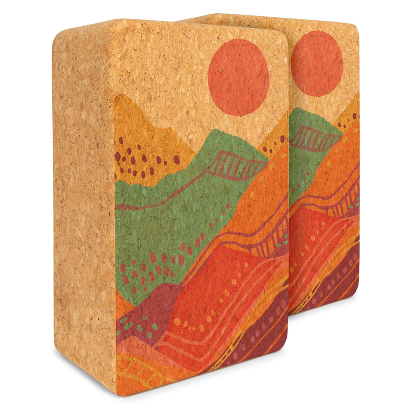 Load image into Gallery viewer, Yoloha Yoga - Artist Cork Yoga Block Set