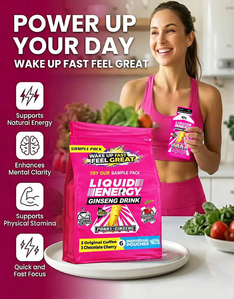 Load image into Gallery viewer, Vital 4U - Liquid Energy Ginseng Sample Pack - 6 Pouches
