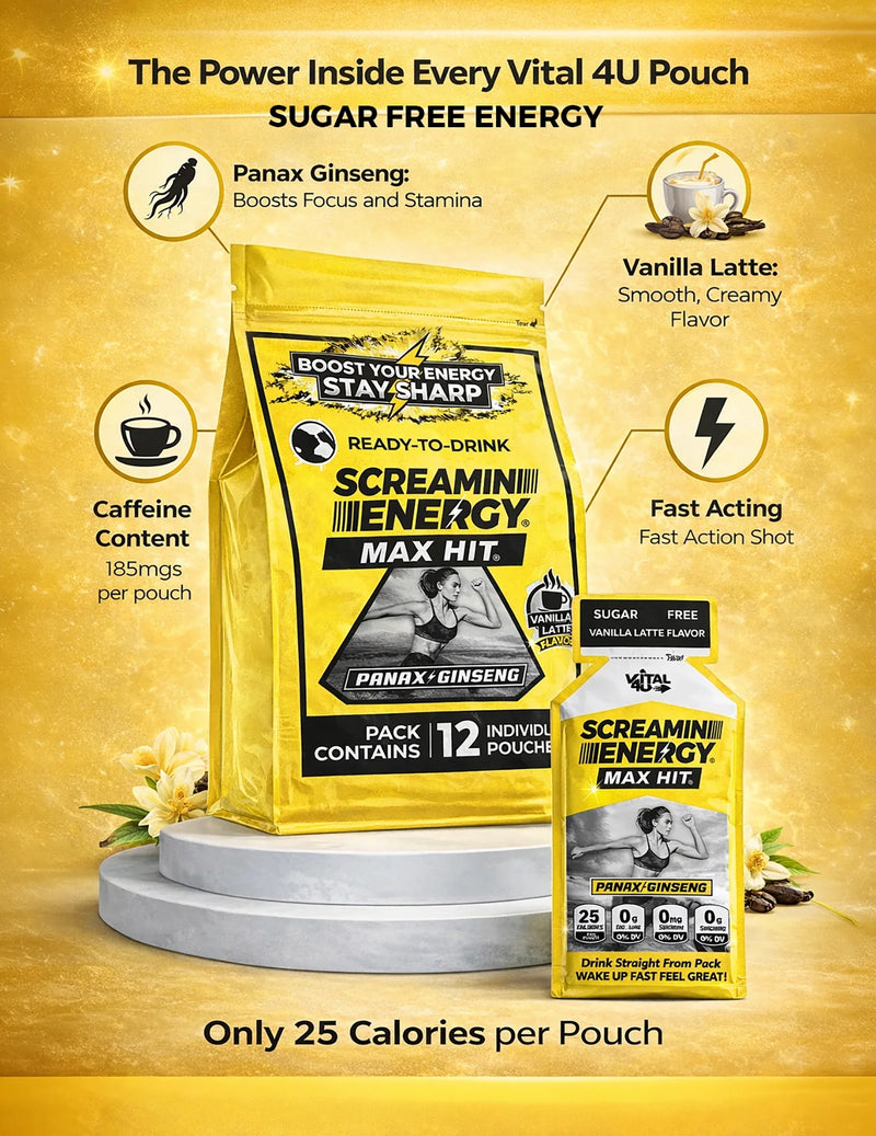 Load image into Gallery viewer, Vital 4U - Screamin Energy Max Hit Vanilla Latte Sugar Free