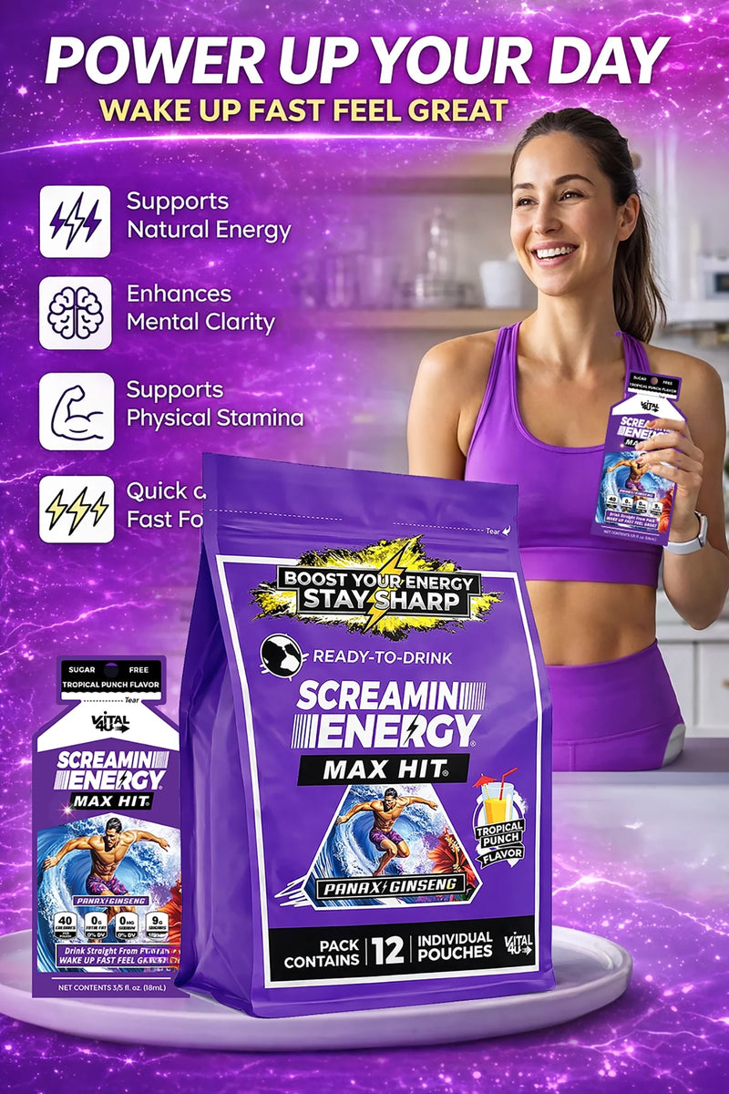 Load image into Gallery viewer, Vital 4U - Screamin Energy Max Hit Tropical Punch Sugar Free