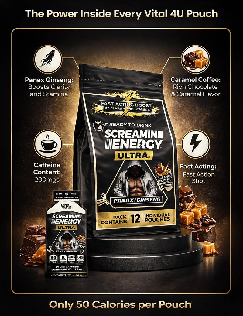 Load image into Gallery viewer, Vital 4U - Screamin Energy Ultra Caramel Coffee - Vitamins & Supplements