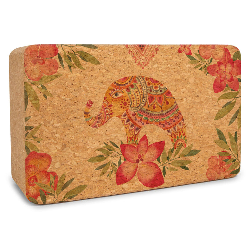 Load image into Gallery viewer, Yoloha Yoga - Tropical Vibes Cork Yoga Block