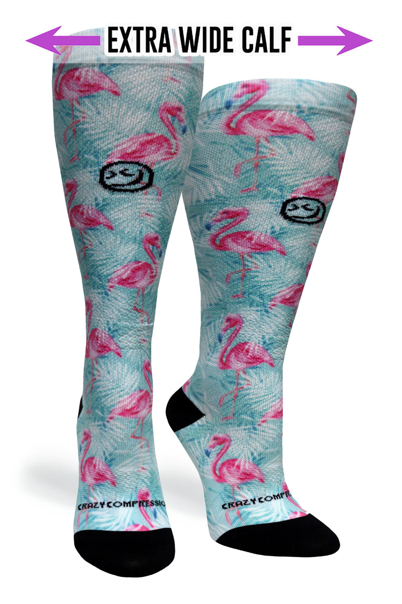 Load image into Gallery viewer, Crazy Compression - Tropical Flamingo - (Standard & Extra Wide)
