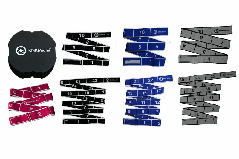 Load image into Gallery viewer, KNKMiami - Circular Yoga Block + 7 Stretch Bands Bundle (11, 12 & 24-Loop)