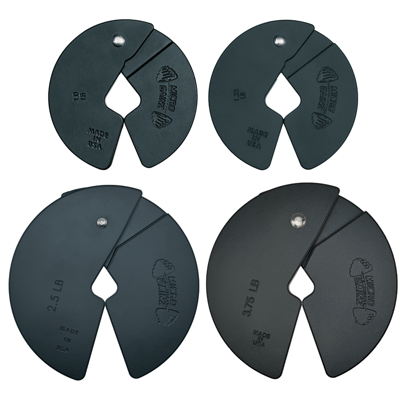 Load image into Gallery viewer, Micro Gainz - Quad Pack of 1, 1.25, 2.5, & 3.75 LB Dumbbell Fractional Weight Plates