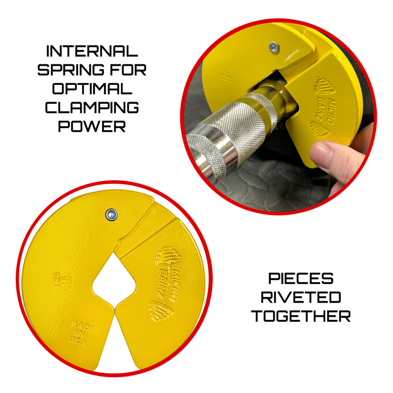 Load image into Gallery viewer, Micro Gainz - yellow 1.25lb dumbbell fractional weight plates