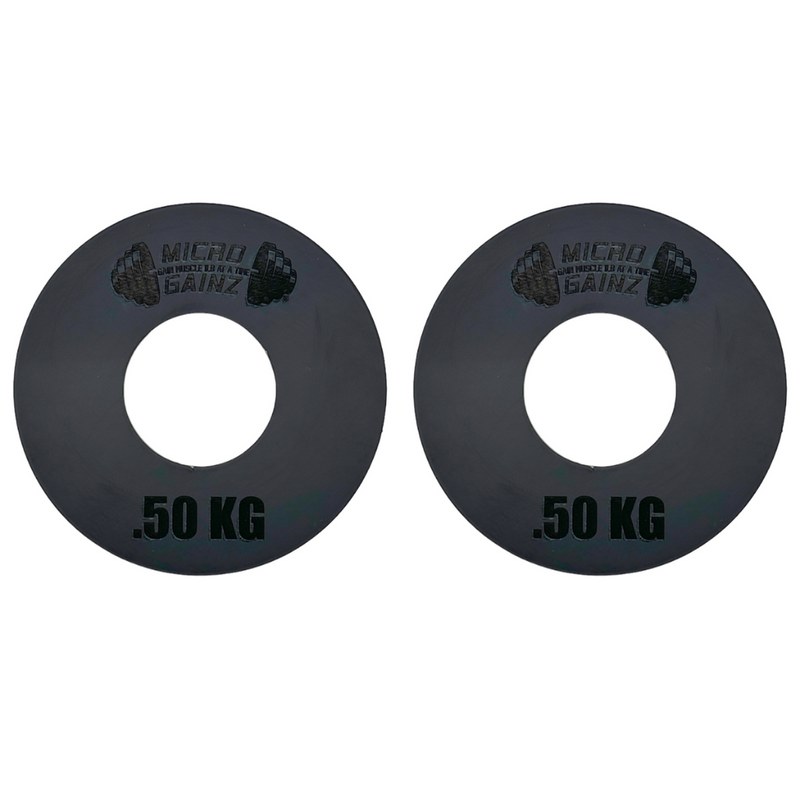 Load image into Gallery viewer, Micro Gainz - Olympic Size Kilogram Fractional Steel Weight Plates .50KG Plates: Set of 2