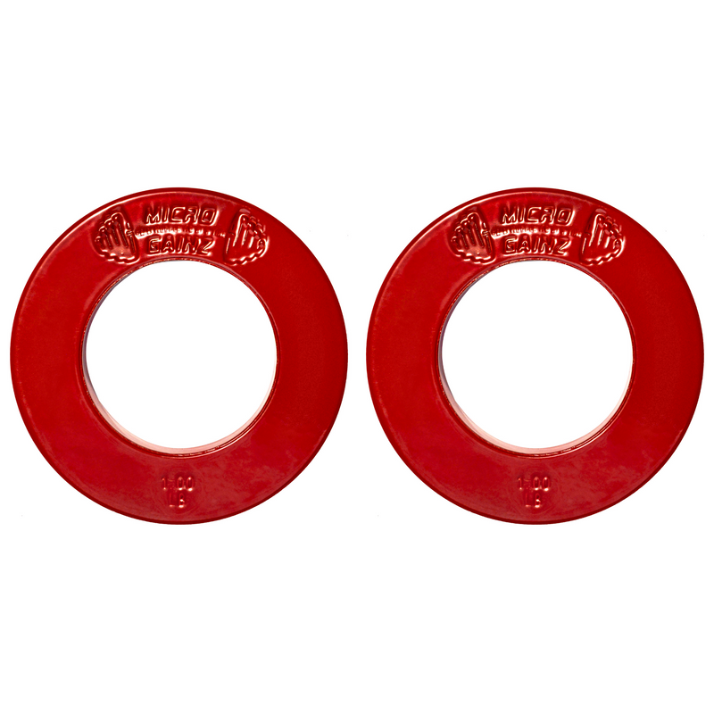 Load image into Gallery viewer, Micro Gainz - Olympic Size Fractional Weight Plates Pair of Red 1LB Plates