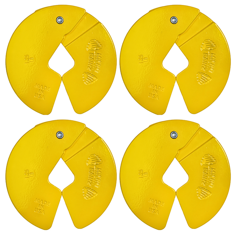 Load image into Gallery viewer, Micro Gainz - yellow 1.25lb dumbbell fractional weight plates