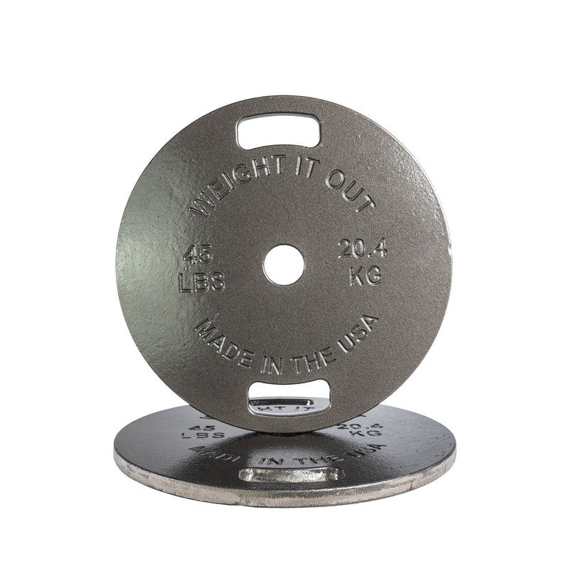 Load image into Gallery viewer, Weight It Out - Cast Iron Machined 45lb And Calibrated Solid Steel Weight Plate Sets