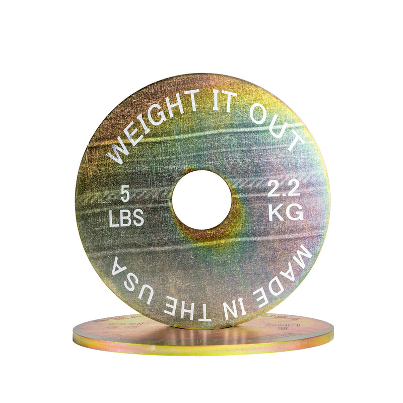 Load image into Gallery viewer, Weight It Out - Pre-Order Only: Custom Engraved Solid Steel Calibrated Weight Plate Pairs American Made