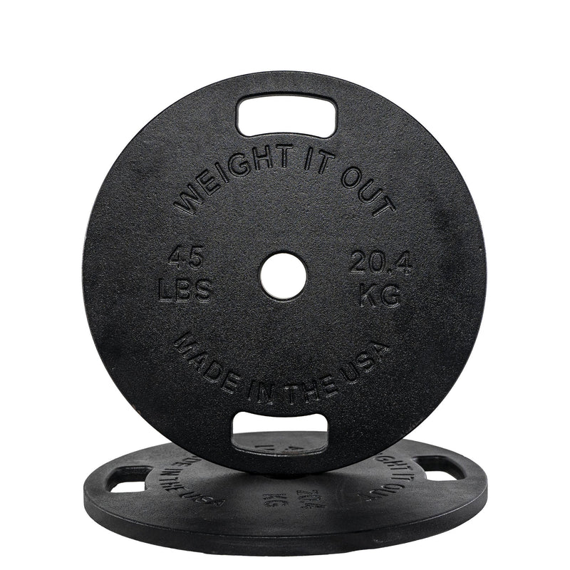 Load image into Gallery viewer, Weight It Out - Cast Iron Machined 45lb And Calibrated Solid Steel Weight Plate Sets
