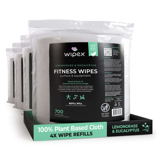 Wipex Co. - 700 Plant-Based Gym Wipes Bulk Refill Roll | Natural Fitness Equipment Wipes