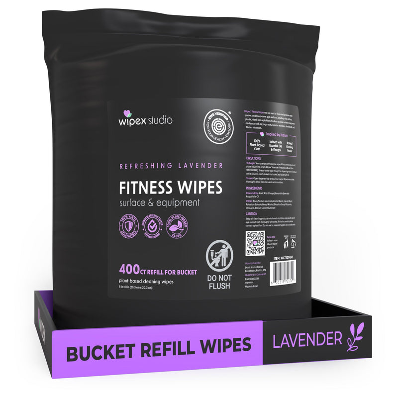 Load image into Gallery viewer, Wipex Co. - Wipex 400ct Natural Gym Wipes for Fitness Equipment | Portable Dispensing Bucket or Refill | Plant-Based