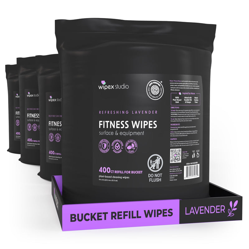 Load image into Gallery viewer, Wipex Co. - Wipex 400ct Natural Gym Wipes for Fitness Equipment | Portable Dispensing Bucket or Refill | Plant-Based