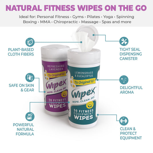 Wipex Co. - Natural Yoga Mat Wipes | Soft, Plant-Based, Infused With Essential Oils