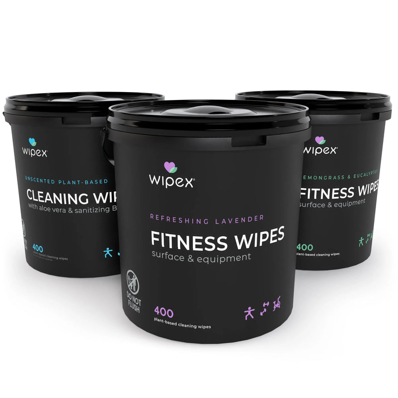 Load image into Gallery viewer, Wipex Co. - 400ct Natural Gym Wipes for Fitness Equipment | Portable Dispensing Bucket or Refill | Plant-Based