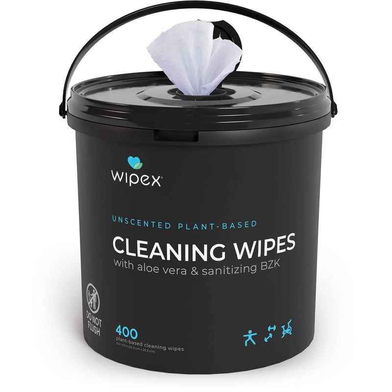 Load image into Gallery viewer, Wipex Co. - Wipex® Bulk Antibacterial Wipes Portable Dispensing Bucket 400ct | Skin-Safe Sanitizing Wipe | TÜV-Certified Plant-Based Cloth