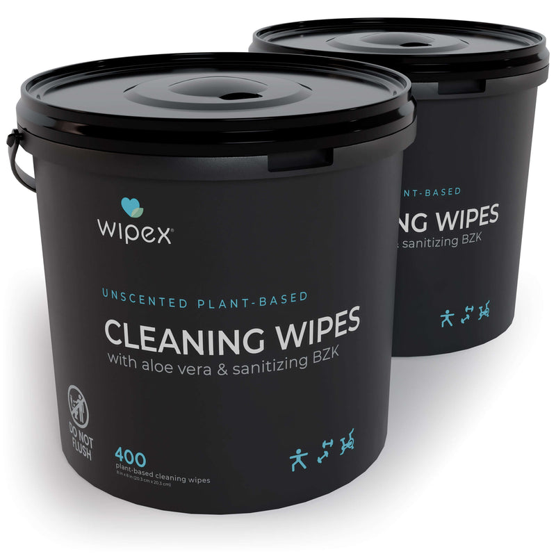 Load image into Gallery viewer, Wipex Co. - Wipex® Bulk Antibacterial Wipes Portable Dispensing Bucket 400ct | Skin-Safe Sanitizing Wipe | TÜV-Certified Plant-Based Cloth