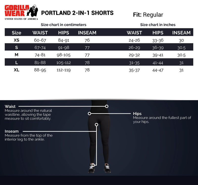 Load image into Gallery viewer, Gorilla Wear - Portland 2-In-1 Shorts - Black