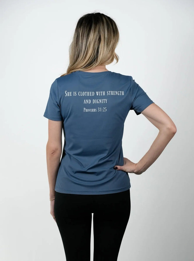 Load image into Gallery viewer, HolStrength - Women's Proverbs 31:25 Performance Tee