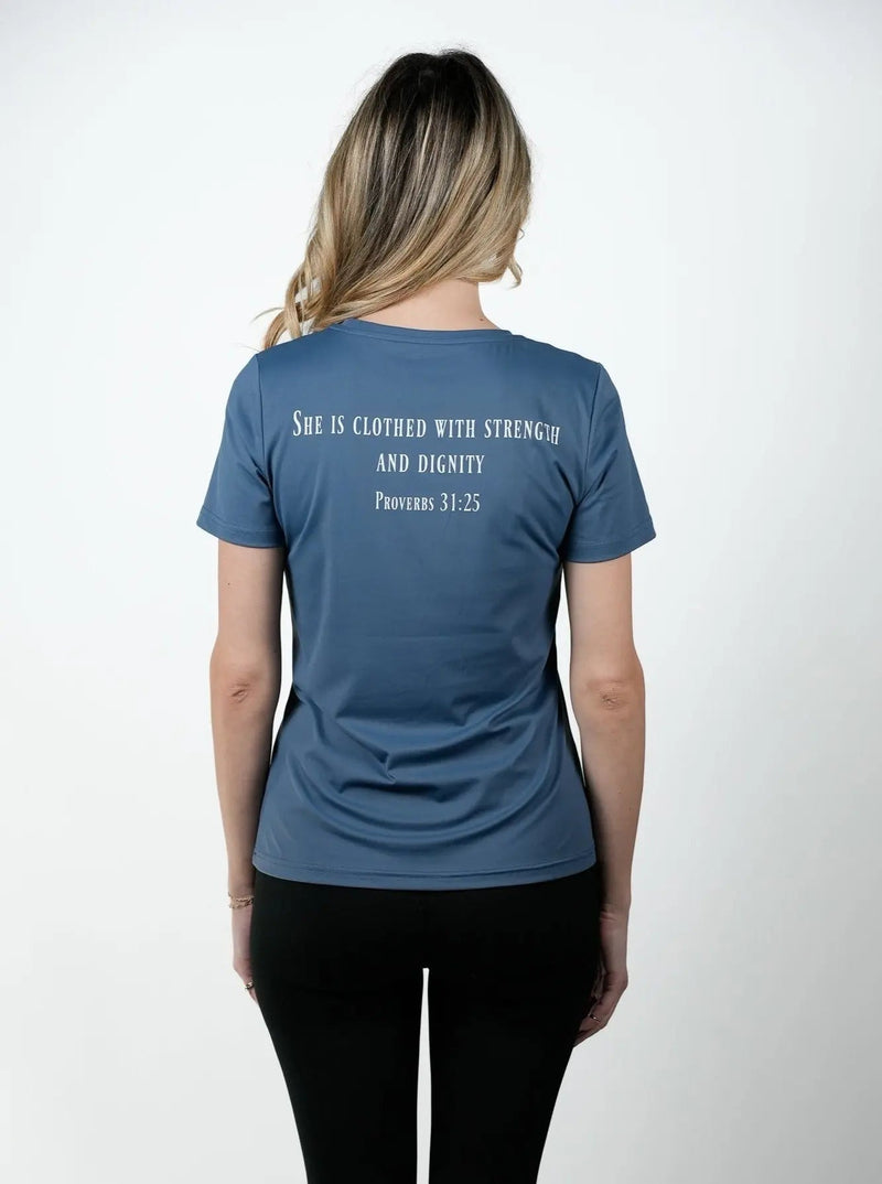 Load image into Gallery viewer, HolStrength - Women's Proverbs 31:25 Performance Tee