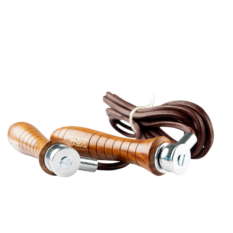 Load image into Gallery viewer, MRX - Weighted Leather Jump Rope Heavy Duty Wood Handle