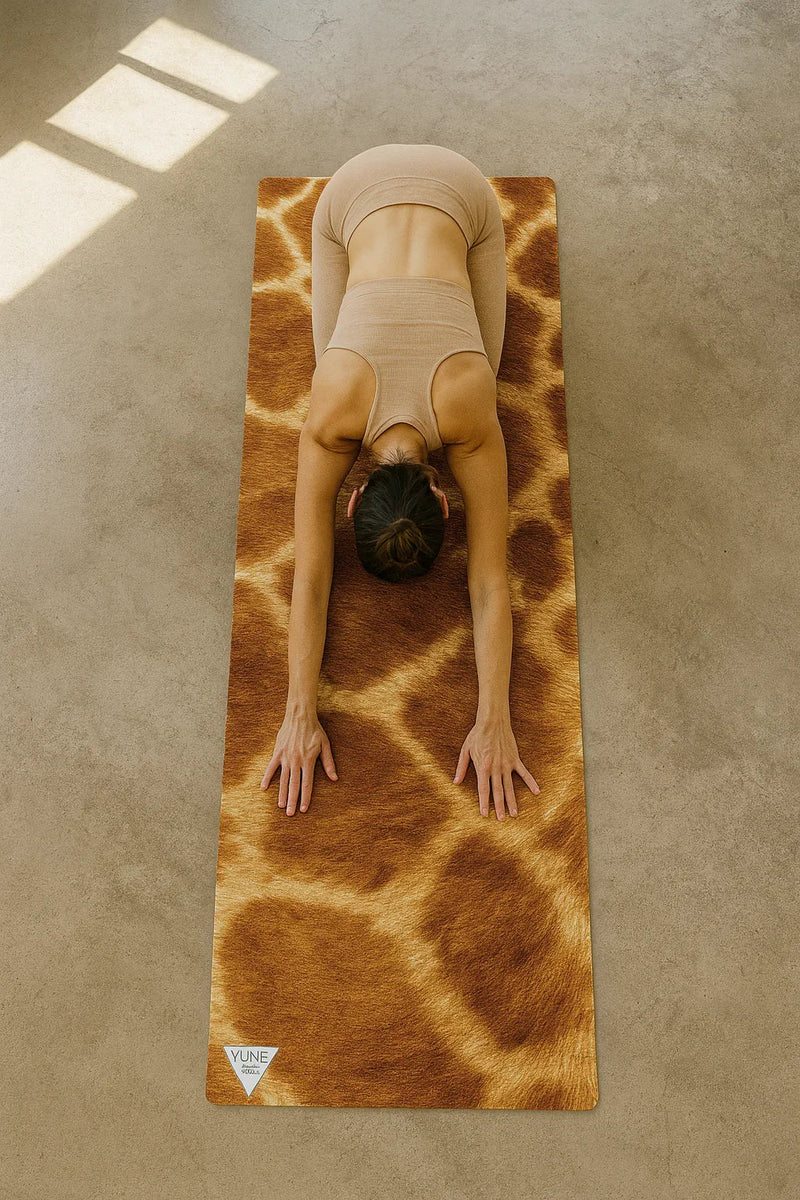 Load image into Gallery viewer, Yune Yoga - Giraffe Print Eco Yoga Mat – 6mm Support, Non-Slip Surface | Yune