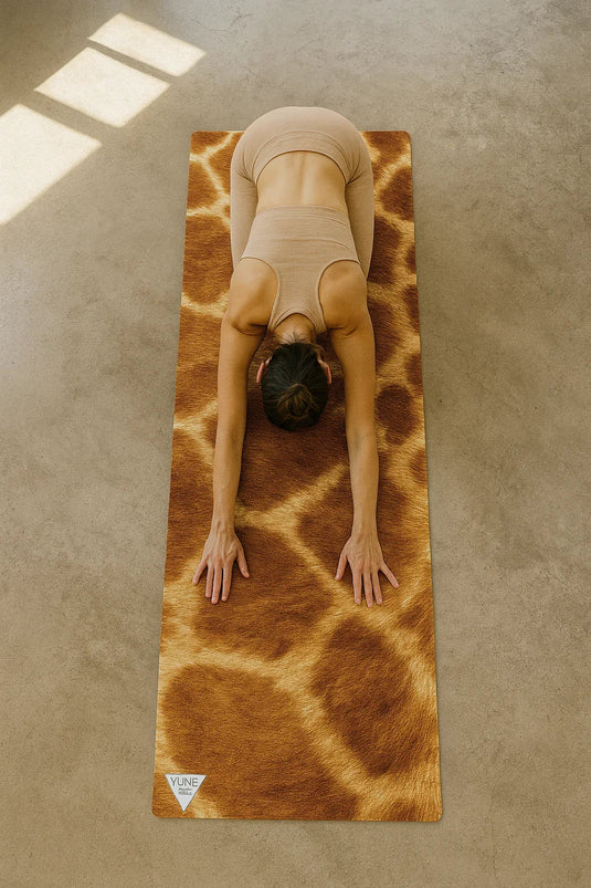 Yune Yoga - Yoga Mat | 6mm Thick | Giraffe | Non-Slip | Eco Friendly | Yune Yoga