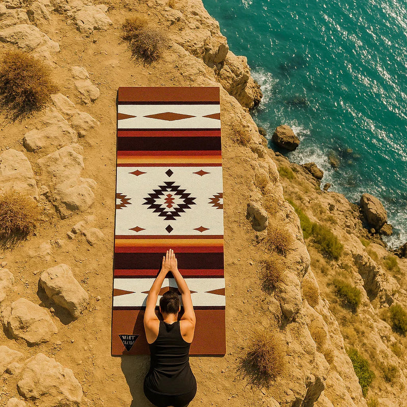Load image into Gallery viewer, Yune Yoga - Elk Grove Yoga Mat β 6 mm Extra Thick, Double-Sided Non-Slip, Eco-Friendly PER with Earth-Tone Striped Design | Yune Yoga