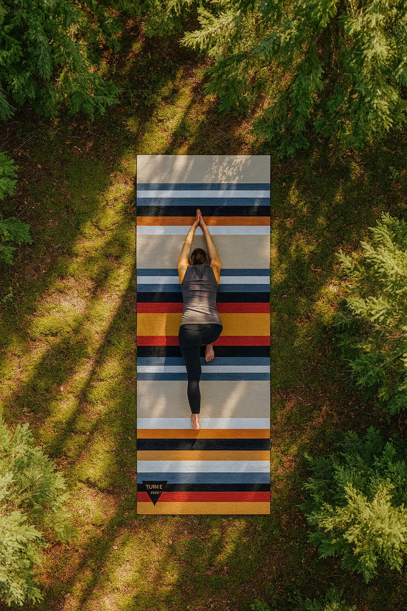 Load image into Gallery viewer, Yune Yoga - Falcons Rest Yoga Mat – 6 mm Extra Thick, Double-Sided Non-Slip, Eco-Friendly PER with Multi-Color Trail-Inspired Design | Yune Yoga