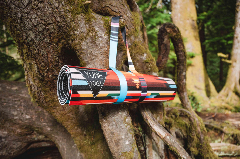 Load image into Gallery viewer, Yune Yoga - Fox Trail Yoga Mat – 6 mm Extra Thick, Double-Sided Non-Slip, Eco-Friendly PER with Multi-Color Striped Design | Yune Yoga
