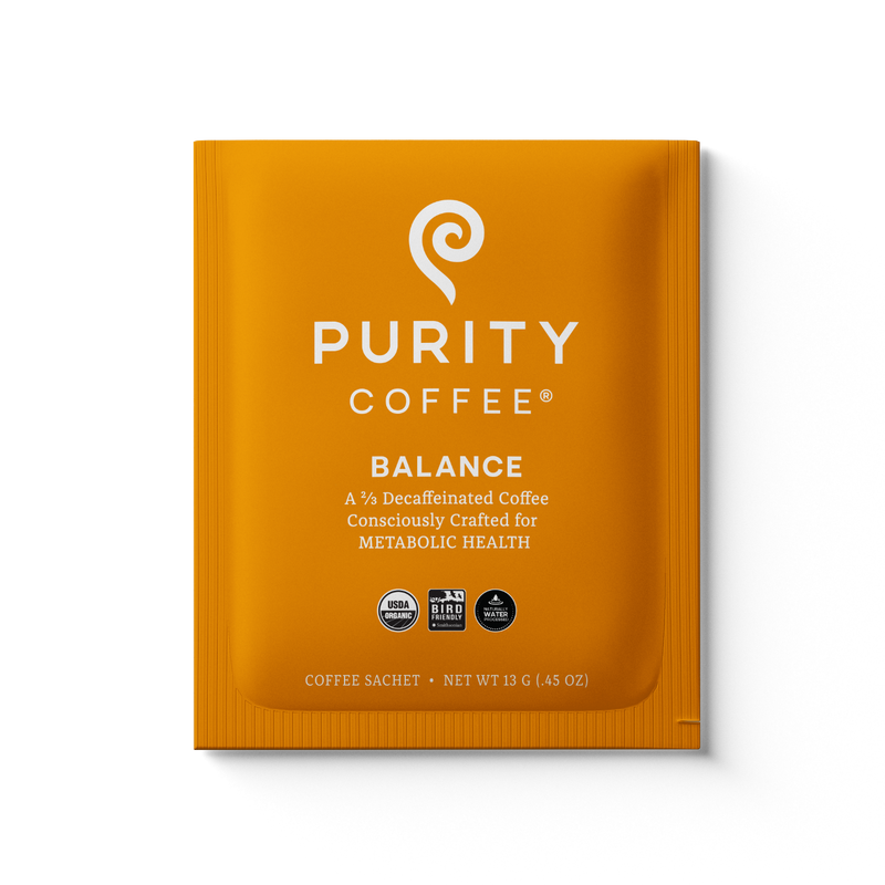 Load image into Gallery viewer, Purity Coffee - Balance: 2/3 Decaf Single-Serve Pocket Purity - Coffee