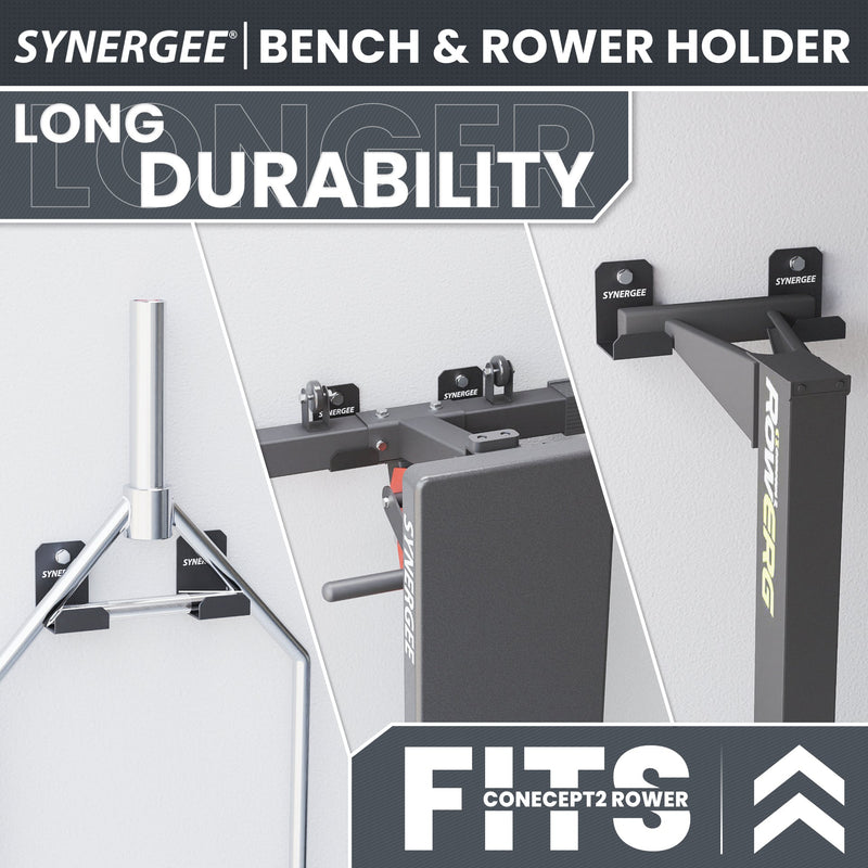 Load image into Gallery viewer, Synergee - Weight Bench or Rower Wall Storage Rack (Small)