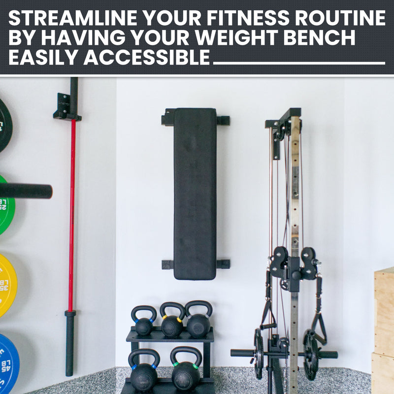 Load image into Gallery viewer, Synergee - Weight Bench or Rower Wall Storage Rack (Small)
