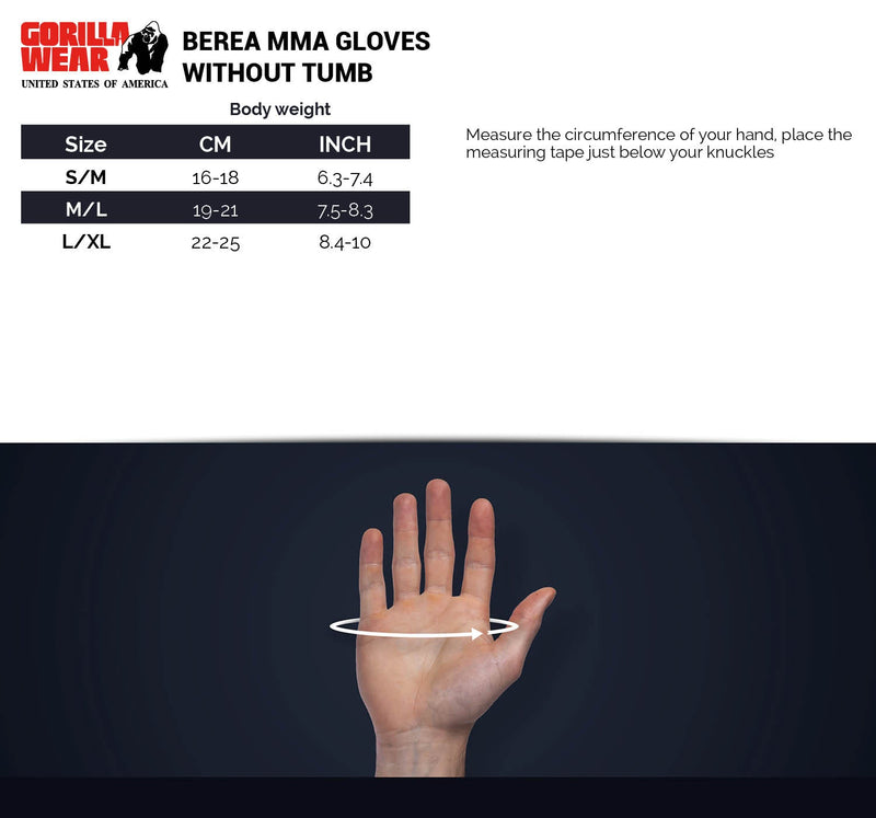 Load image into Gallery viewer, Gorilla Wear - Berea mma gloves (without thumb) - black/white